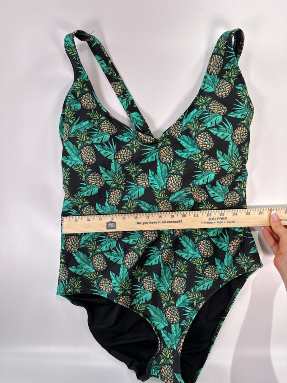 Meundies Women One Piece Swimsuit Pineapple Print Deep V Xl — image 8 of 8